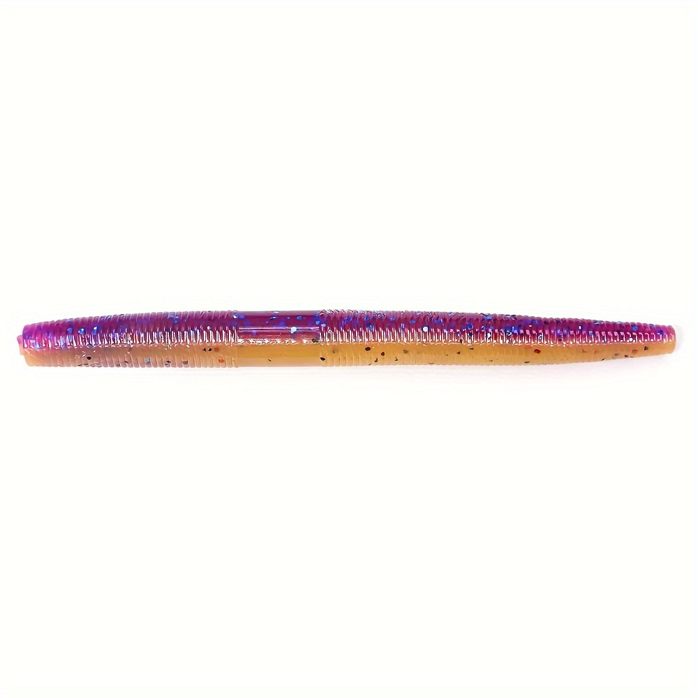 5pcs 100mm TPR Material Fishing Lure, Floating Soft Bait For Bass Carp,  Earthworm Soft Lures, Outdoor Fishing Accessories