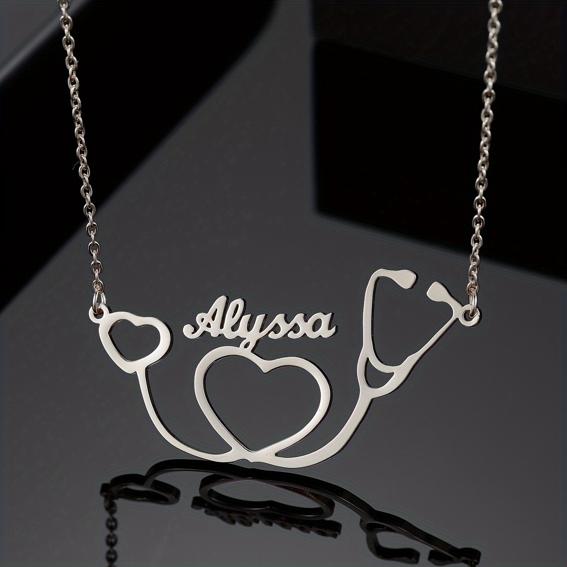 

Customized Name Stethoscope Necklace, Heart Name Necklace, Personalized Name Necklace, Nurse Gift, Medical Student Gift, Graduation Gift For Her (english Only)