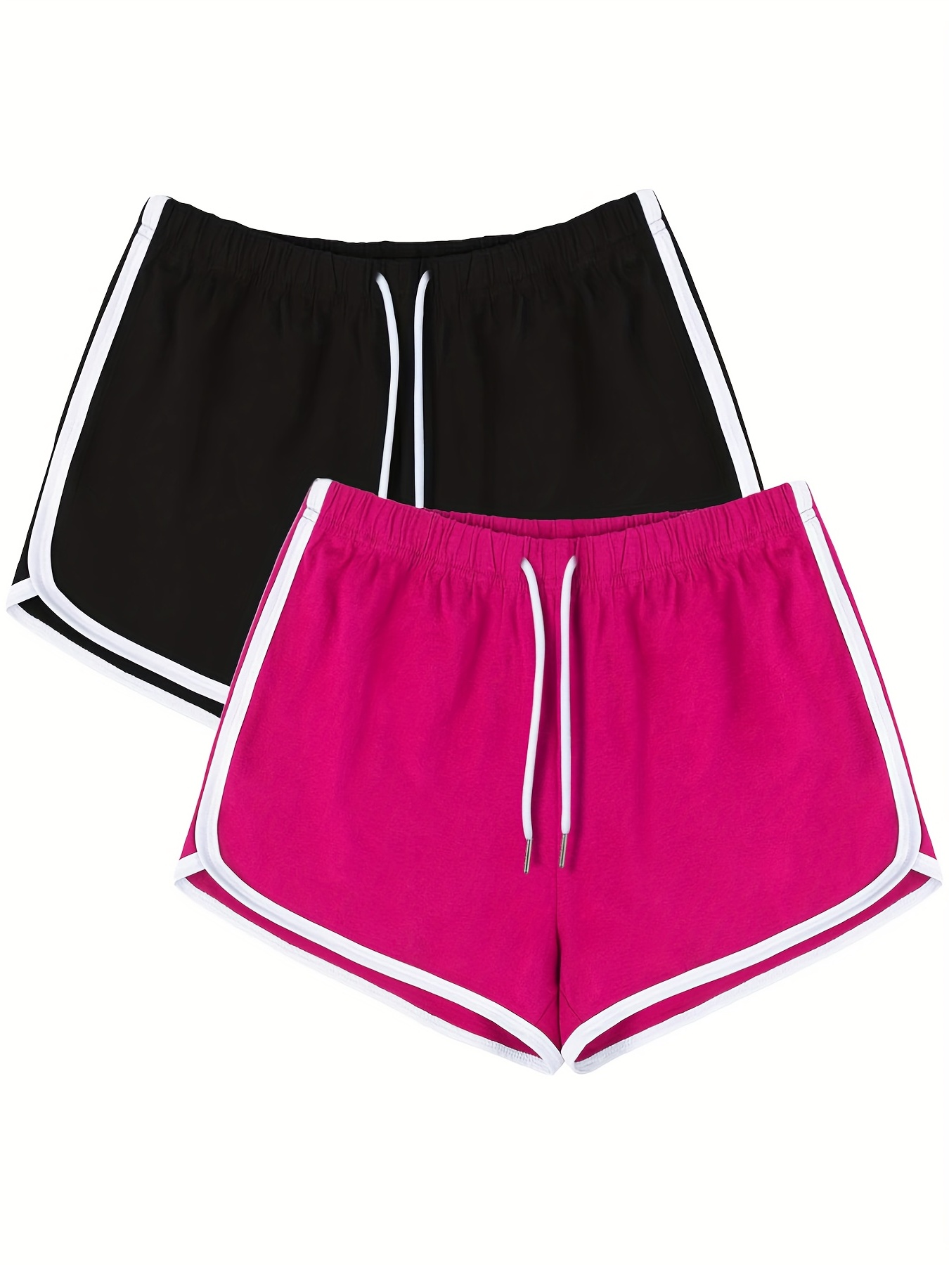 2023 Fashion Softness Drawstring Waist Contrast Side Seam Ladies Sports Shorts  Fitness Jogging Shorts Women's Shorts - China Shorts and Women Shorts price