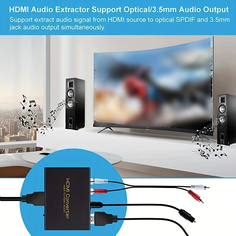 Audio Extractor Converter With Spdif + Rca L/r Stereo - Temu