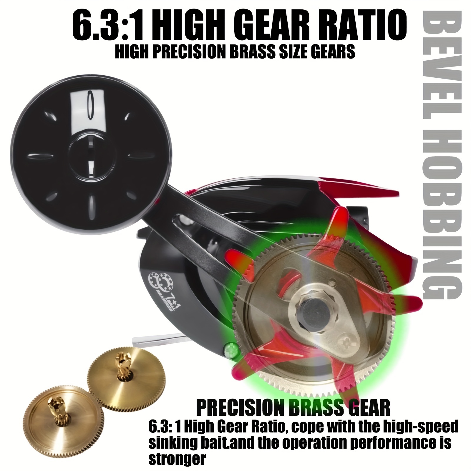 Strong Brake 6.3:1 Gear Ratio Baitcasting Reel Trolling - Temu United  Kingdom