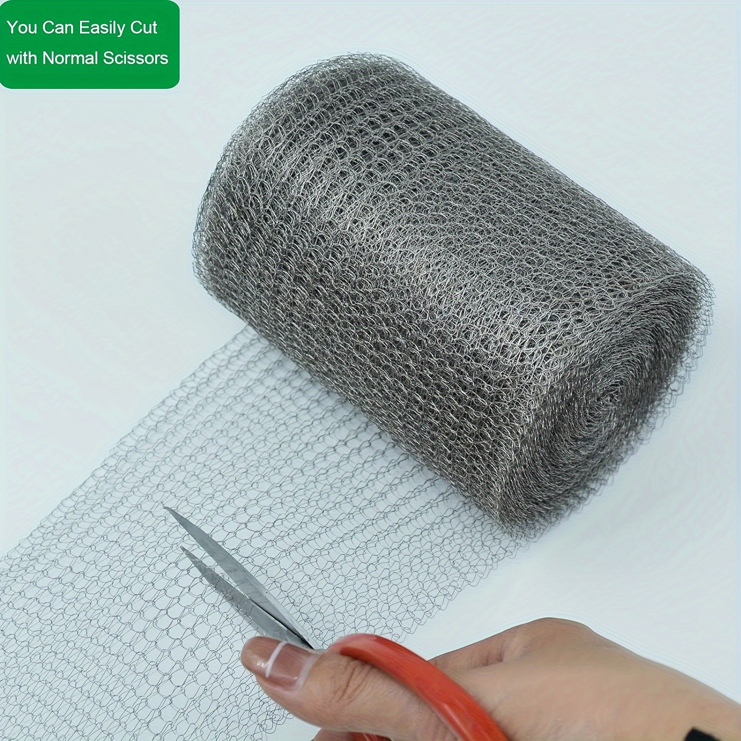2 Pieces 5 in x 50 ft Wire Mesh Hole Fill Fabric Stainless Steel Mesh Gap  Blocker Flexible Wire Mesh Roll Stretchy Wire Mesh Screen for Hole DIY Hole  Filler : 