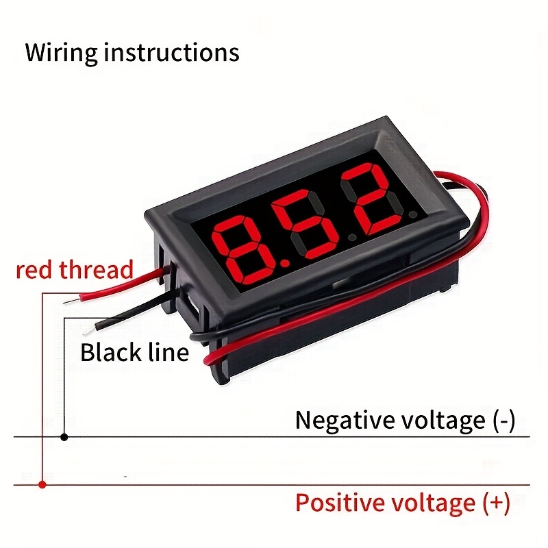 Digital Voltage Display Two wire 3v 30v Led Voltmeter - Temu