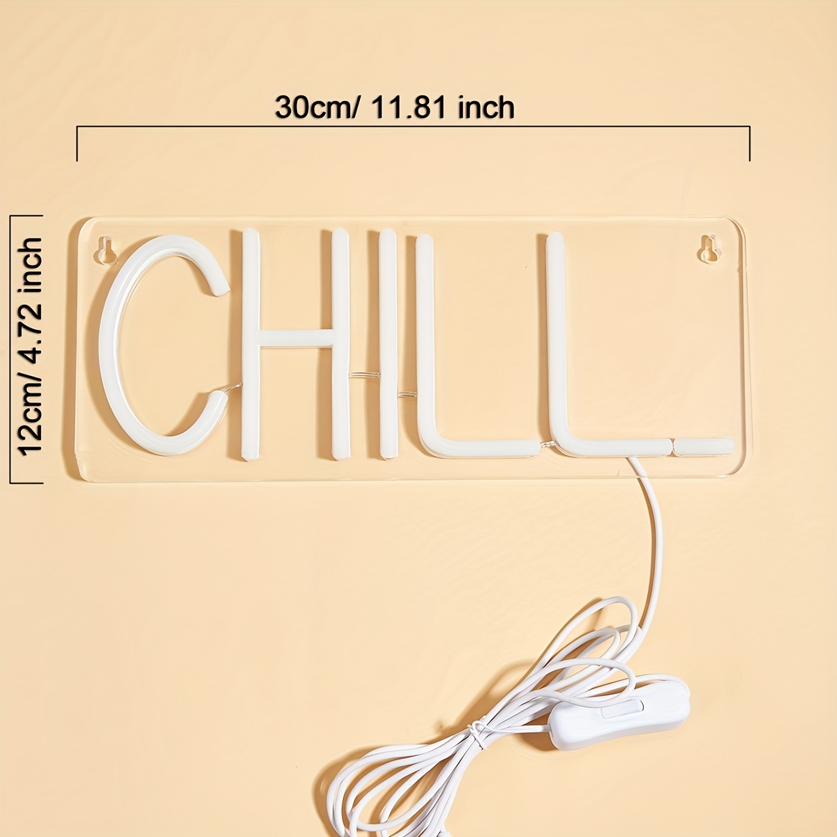 Chill Led Neon Sign 5v Usb Powered Neon Light Switch Bedroom Temu