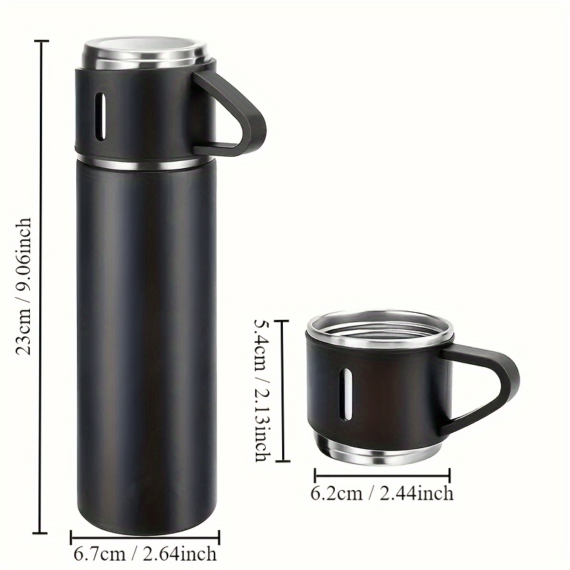 Vacuum Flask Insulated Water Bottles With 3 Cup Lids Travel - Temu