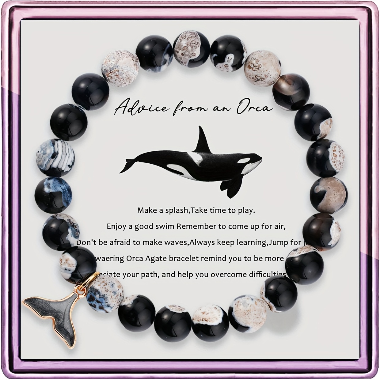 

[1pc Inspirational Stone Bracelet] 1pc 8mm Stone Bracelet With Alloy Pendant, Inspirational Theme Fashion Jewelry, Unisex, For Adults Over 15 Years Old