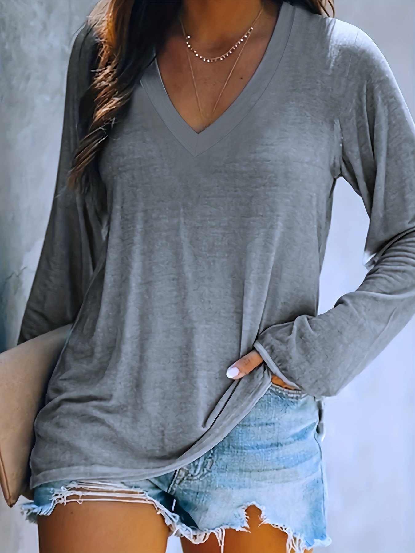 Women's Casual High Neck Long Sleeve T shirts Solid Color - Temu