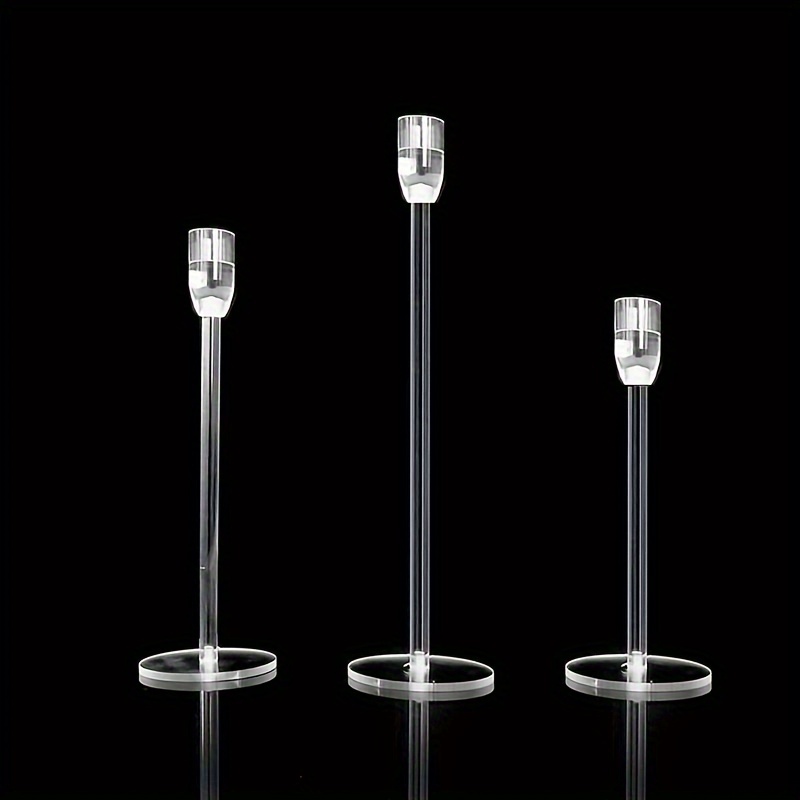 3pcs Acrylic Candle Holders Candlestick Holder Centerpieces For