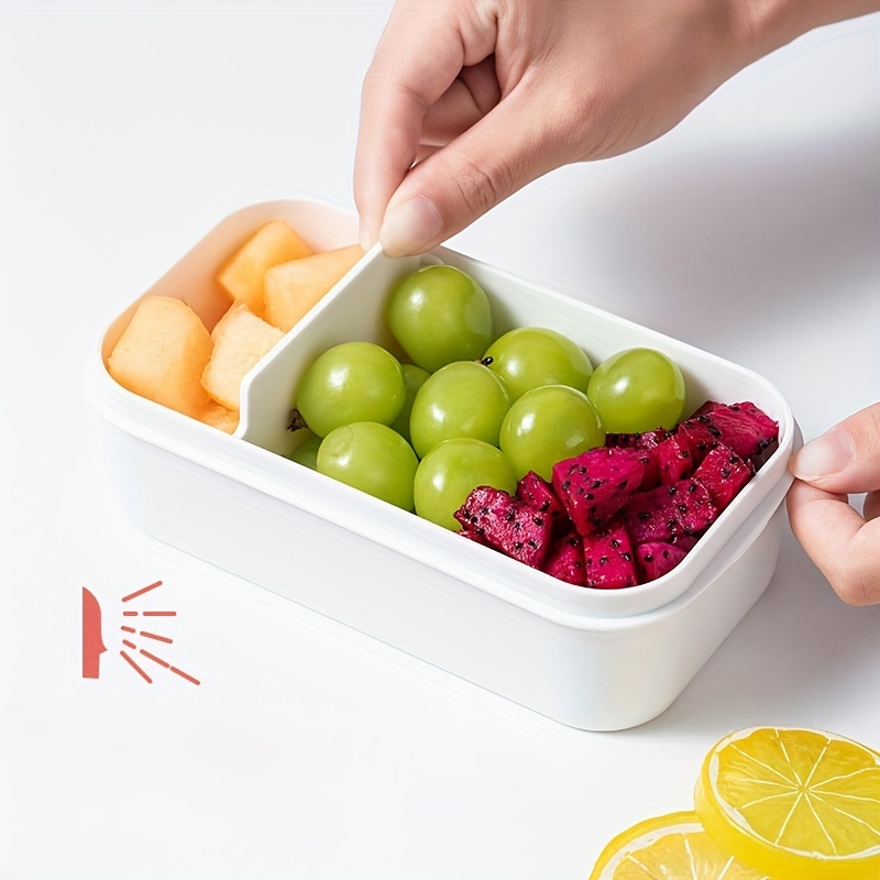 1pc Glass Bento Box, Children And Students Divided Sealed Fruit