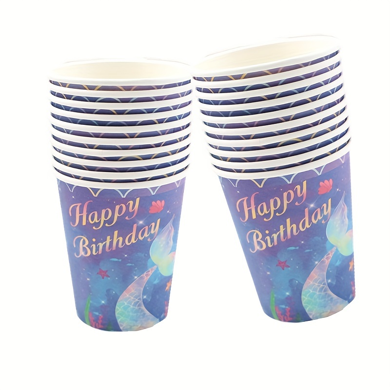 10pcs/20pcs, 9oz Mouthwash Cups, Disposable Kids Bathroom Cups, Mermaid  Tiny Snack Cups For Birthdays, Baby Shower Decoration, Hot/Cold Beverage  Drink