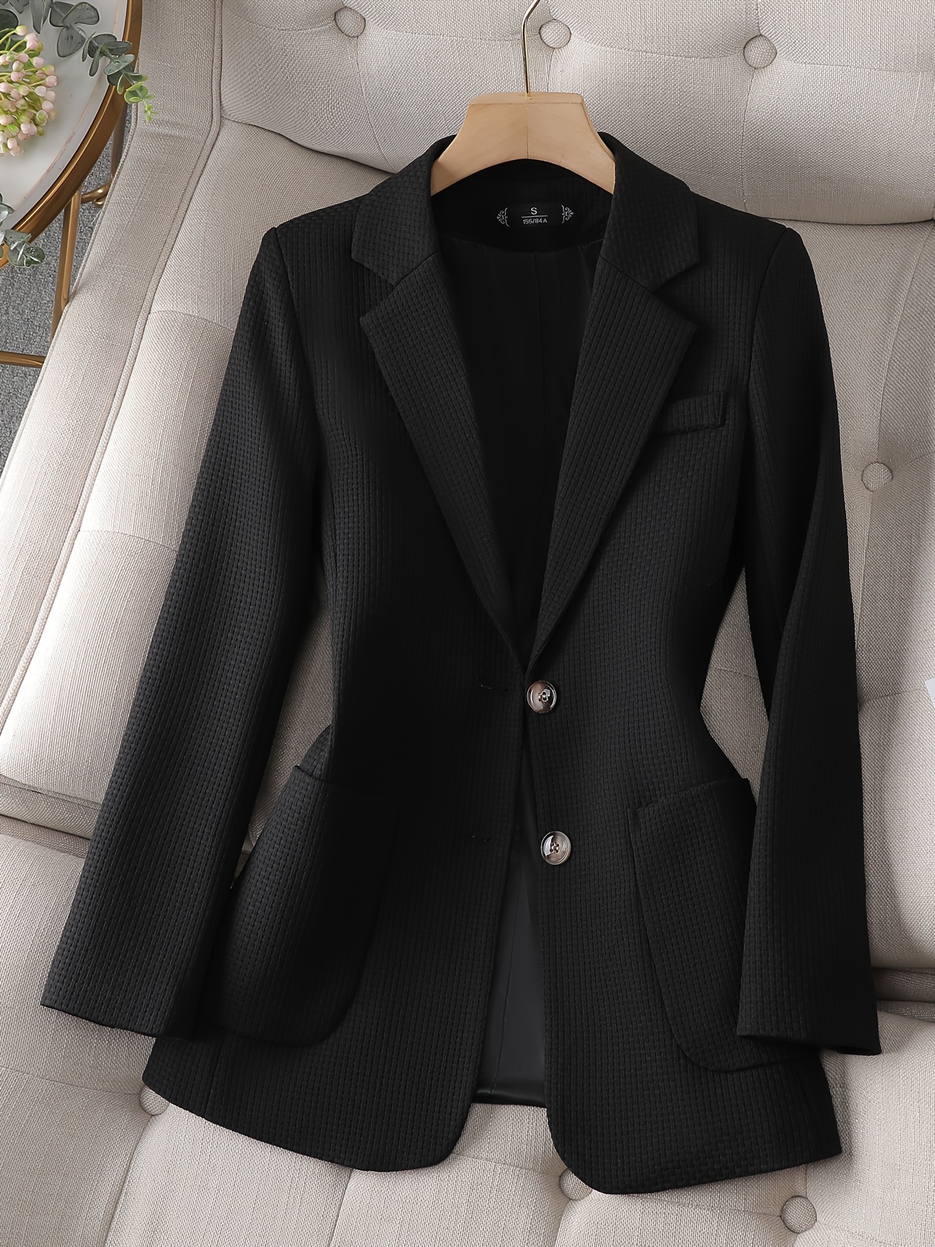 Elegant Asymmetric Office Coat/ Tight Fitting Black Coat / Elbow Length  Sleeve Black Tunic /black Formal Button Top by METAMORPHOZA -  Canada