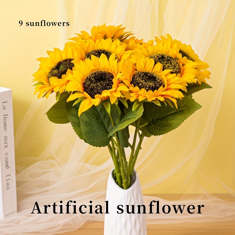 Sunflowers Artificial Flowers With Long Stem Fake Sunflowers - Temu