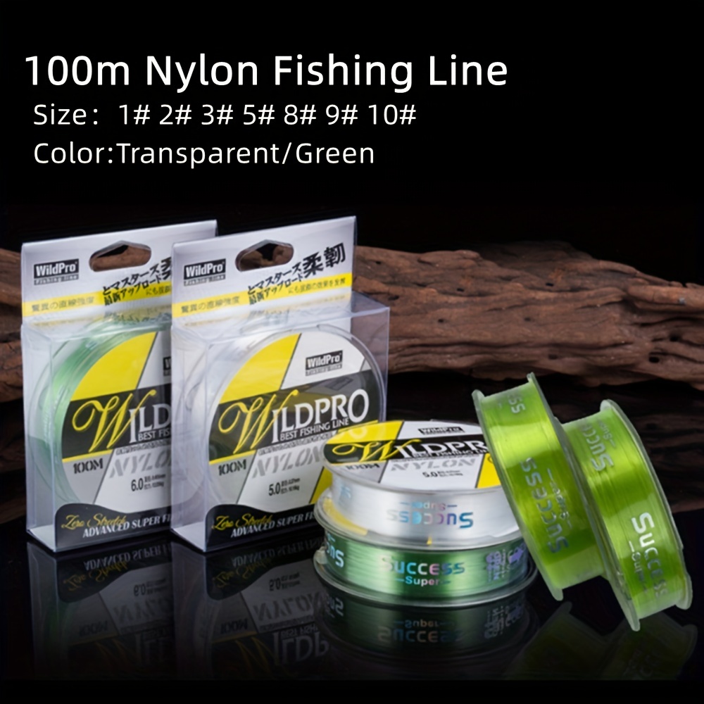 100m/328ft Zero Stretch Nylon Monofilament Fishing Wire - Clear Braided Line