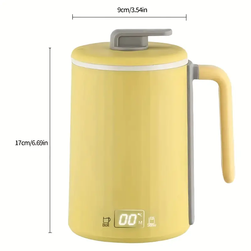7-Min Quick Boiling Electric Kettle & Stew Cup 2-In-1 - 8 Hours  Long-lasting Insulation for Coffee, Tea, Baby Milk & More!