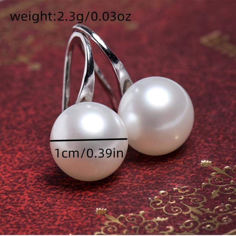 Faux Pearl Decor Stud Earrings, Minimalist Style