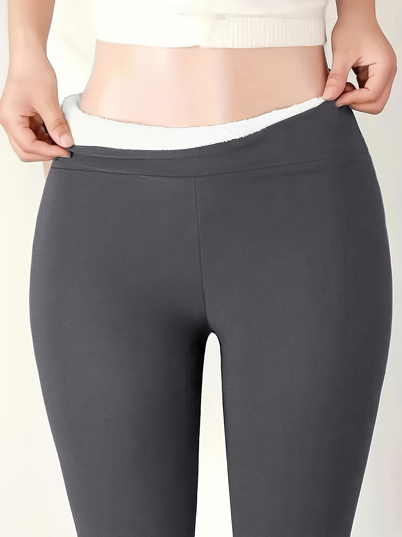 Plush Lined Thermal Pants Soft Comfy Slim Elastic Tights - Temu