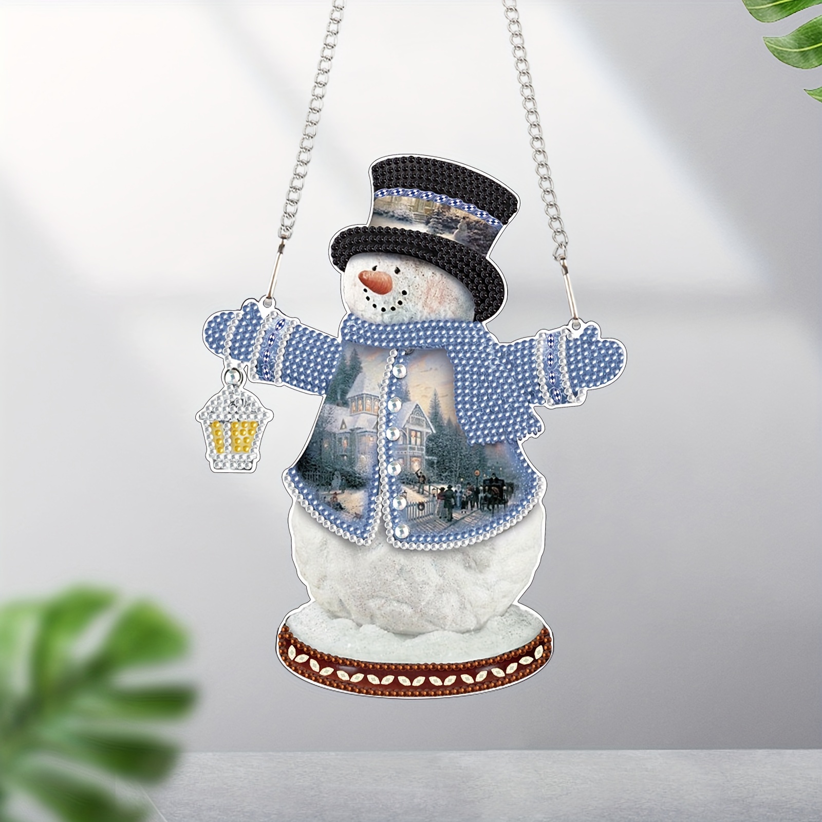 LED Lights Snowman DiamondPainting Pendant Christmas 5D Diamond Art  Ornaments Decorative Hanging Ornament For Xmas Tree - AliExpress