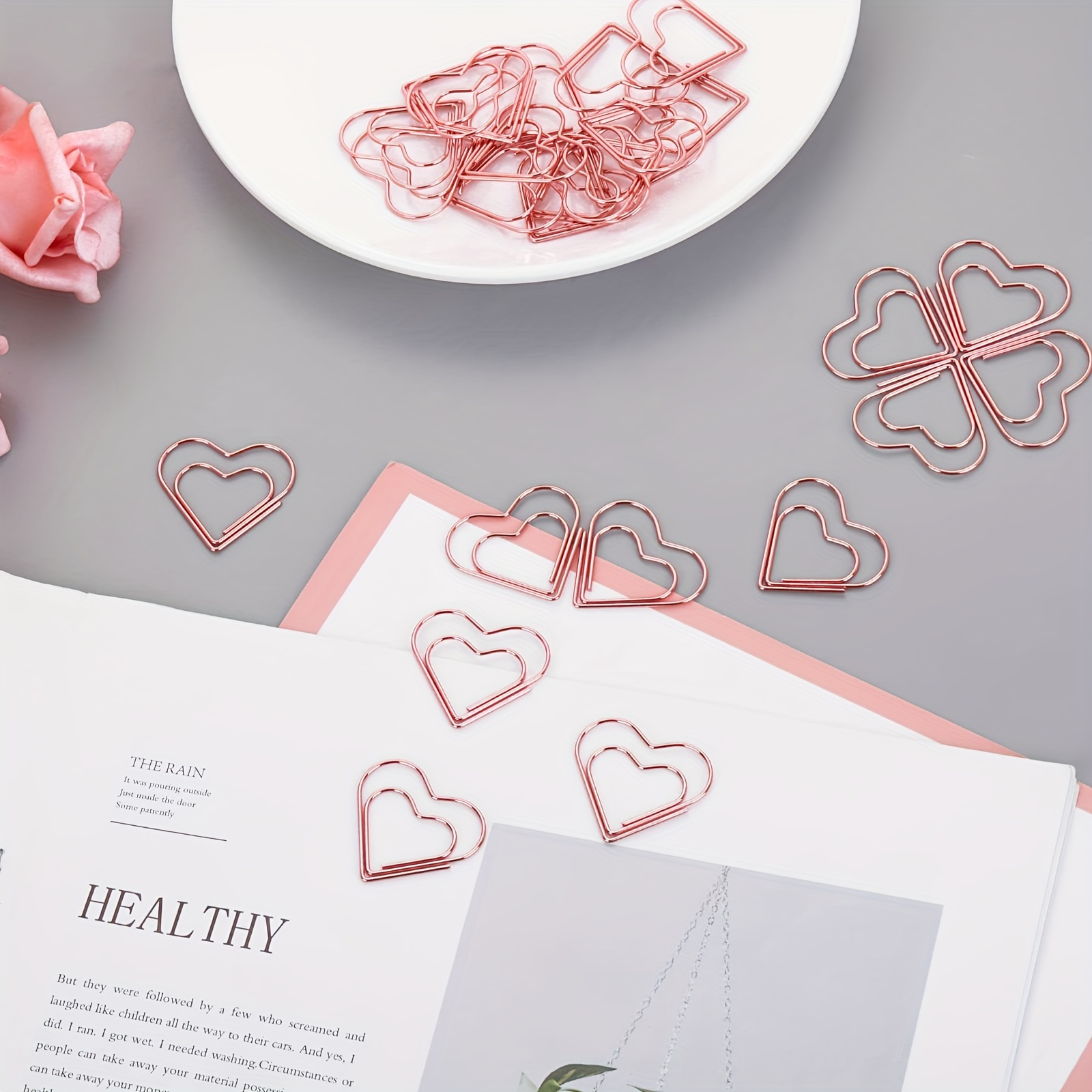 Pink Heart Paper Clip, Heart-Shaped Paperclip