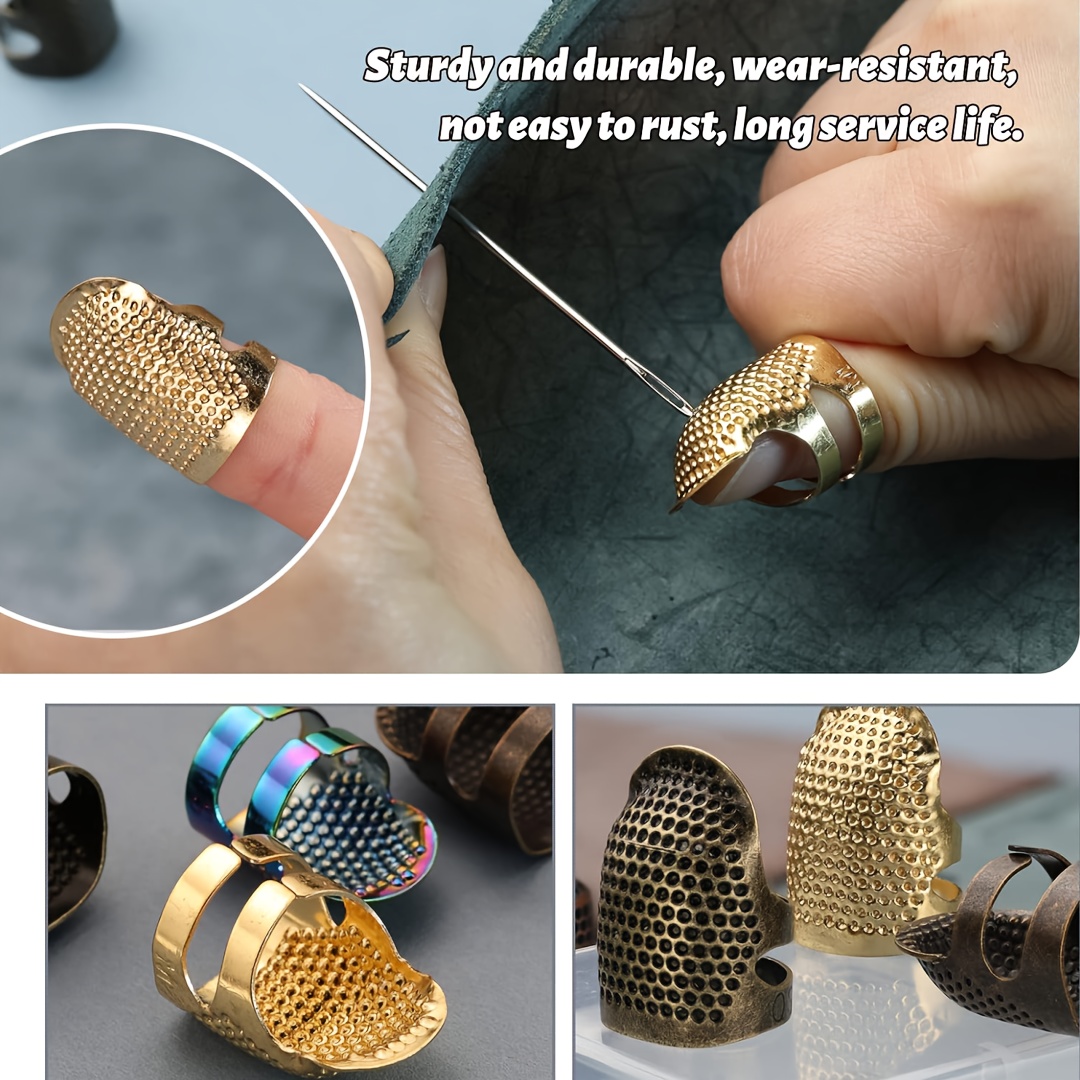 Sewing Thimbles Adjustable Metal Sewing Thimble Rings Sewing - Temu