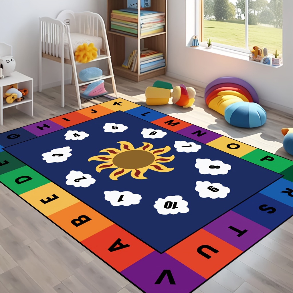  Alfombra de juego para niños, alfombra de gateo para bebés,  alfombra de juego Tatami, alfombra de piso para dormitorio, sala de estar,  alfombra suave, lavable, antideslizante, 1.2 in, A : Hogar