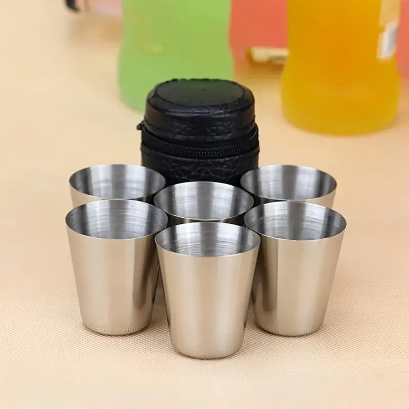 Stainless Steel Shot Cups Metal Shot Glasses, Drinking Tumbler With 1  Storage Case For Bar Home Restaurant Travel Camping - Temu New Zealand