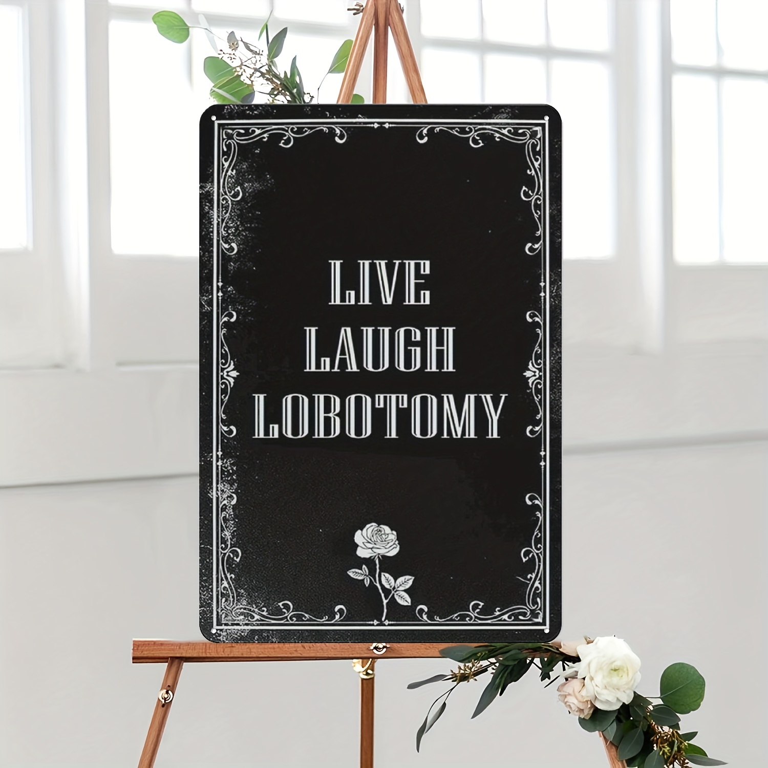 Funny Dark Humor Goth Home Decor Live Laugh Lobotomy Sign - Temu