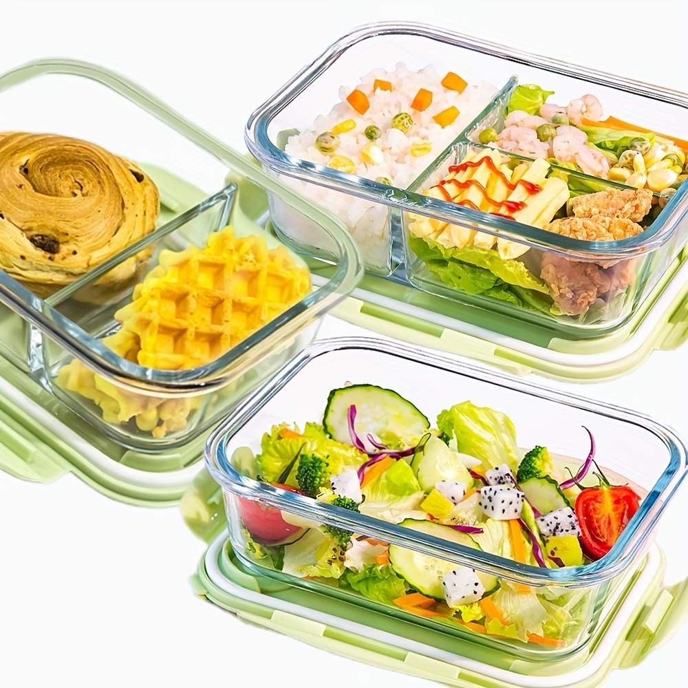 Glass Food Storage Containers With 3 Compartments With - Temu
