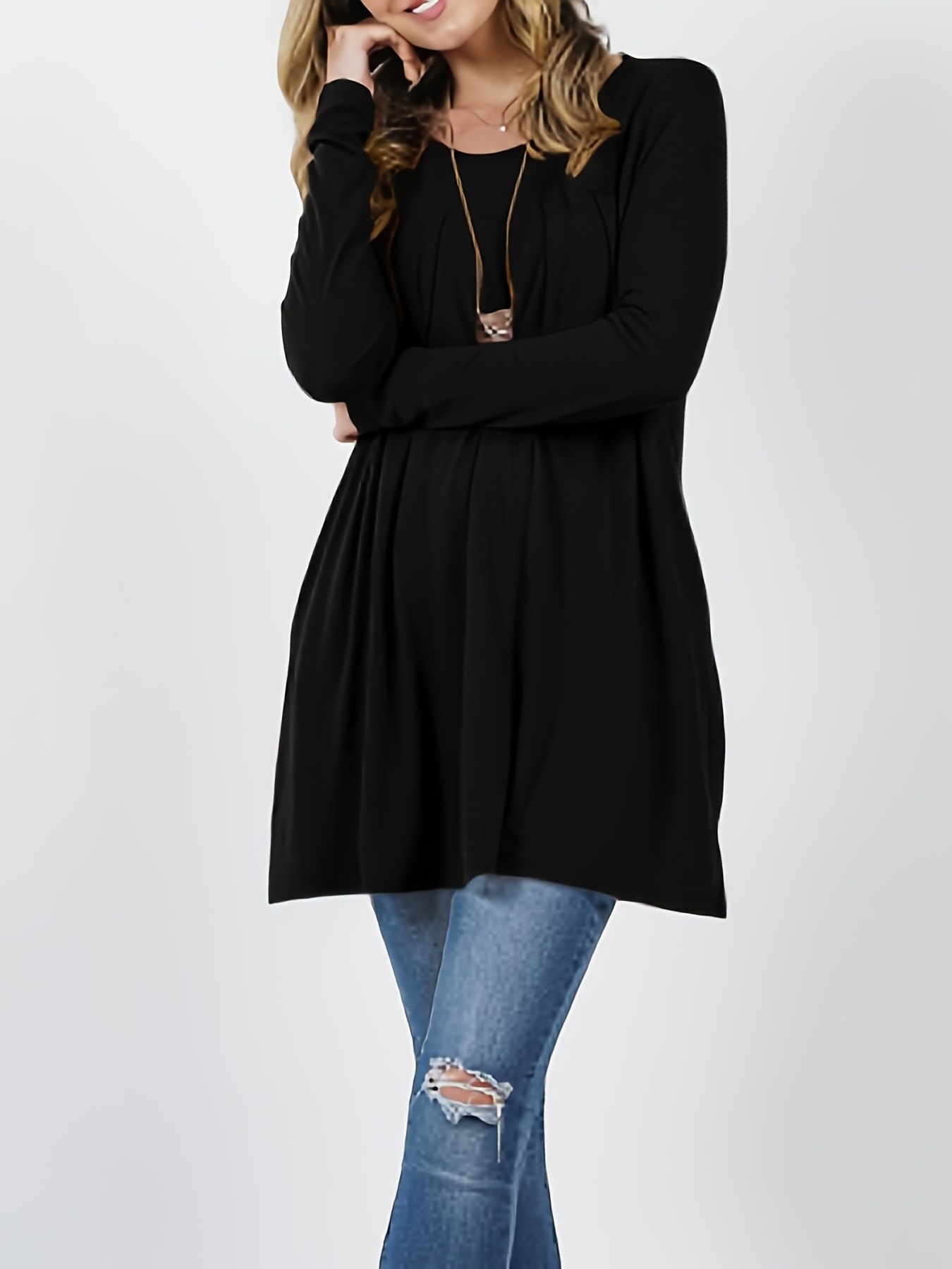fesfesfes Womens Long Sleeve Tunic Tops Pleated Front Shirts Button V Neck  Henley Shirts Dreesy Casual Flowy Shirts, C-black, Medium : :  Clothing, Shoes & Accessories