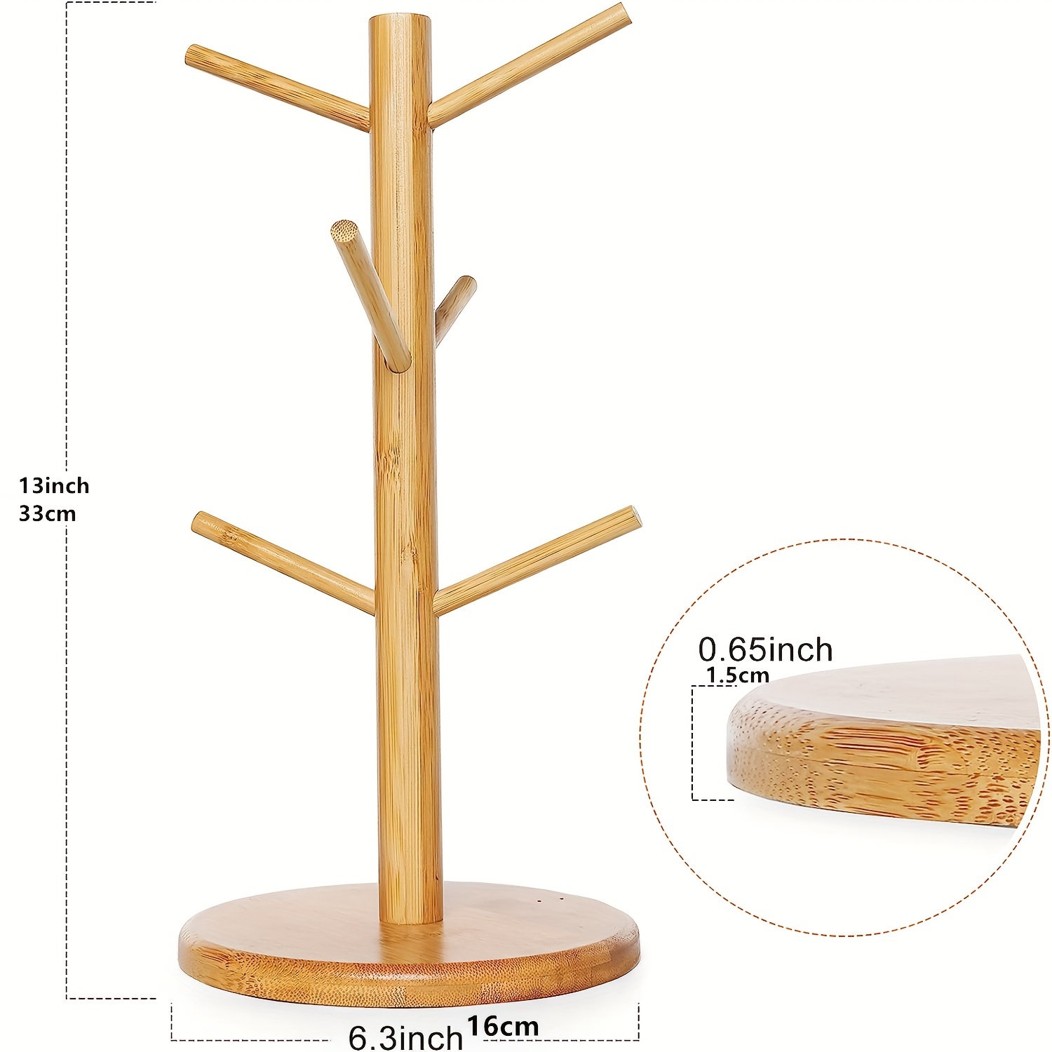 Bamboo Mug Holder Tree, Coffee Cup Holder Stand for Counter, Mug Rack with  6 Hooks - China Mug Holder and Drying Rack price