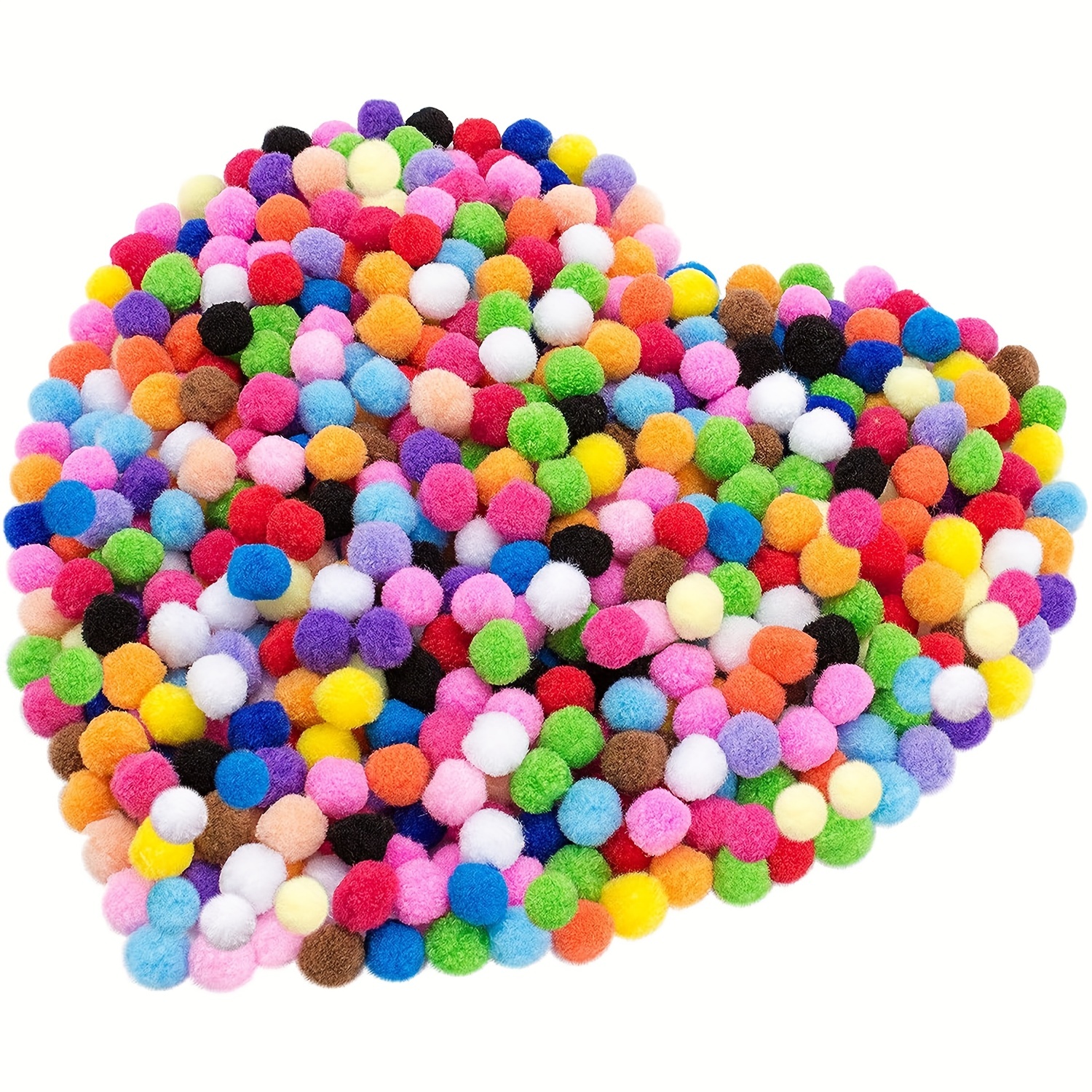 100pcs 1.5cm Multicolor High Elastic Pom Pom Balls, Multifunctional Fuzzy  Balls For DIY Craft Making