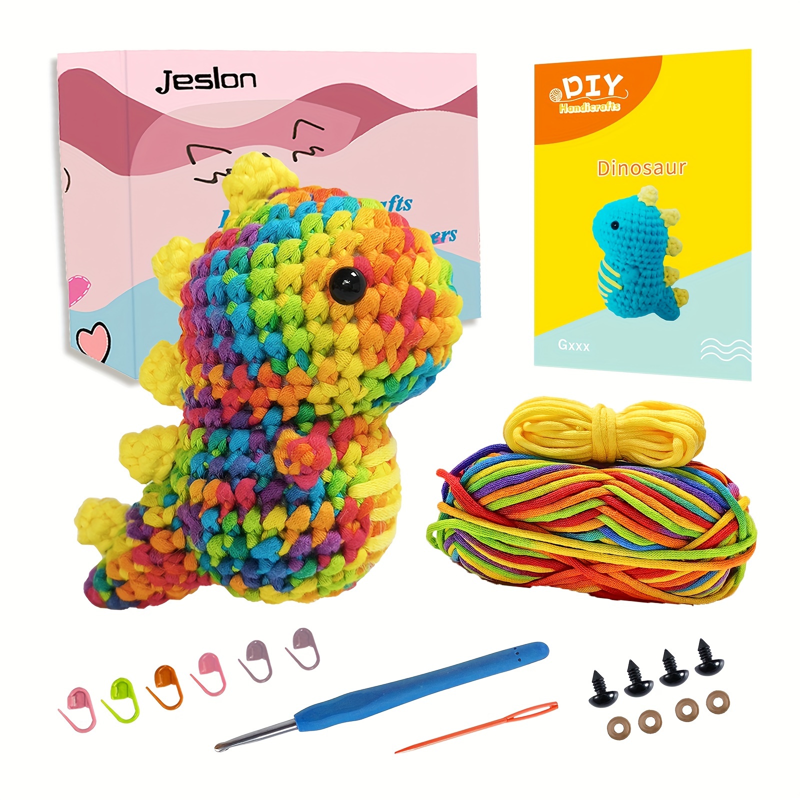 Jeslon Crochet Kit For Beginners With Easy Peasy Yarn Cute - Temu Ireland