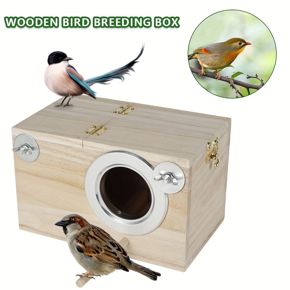 Boîte de nidification de perruche Conception transparente, nid d’oiseau  boîte d’élevage avec perche en bois cage à oiseaux maison pour cockatiel
