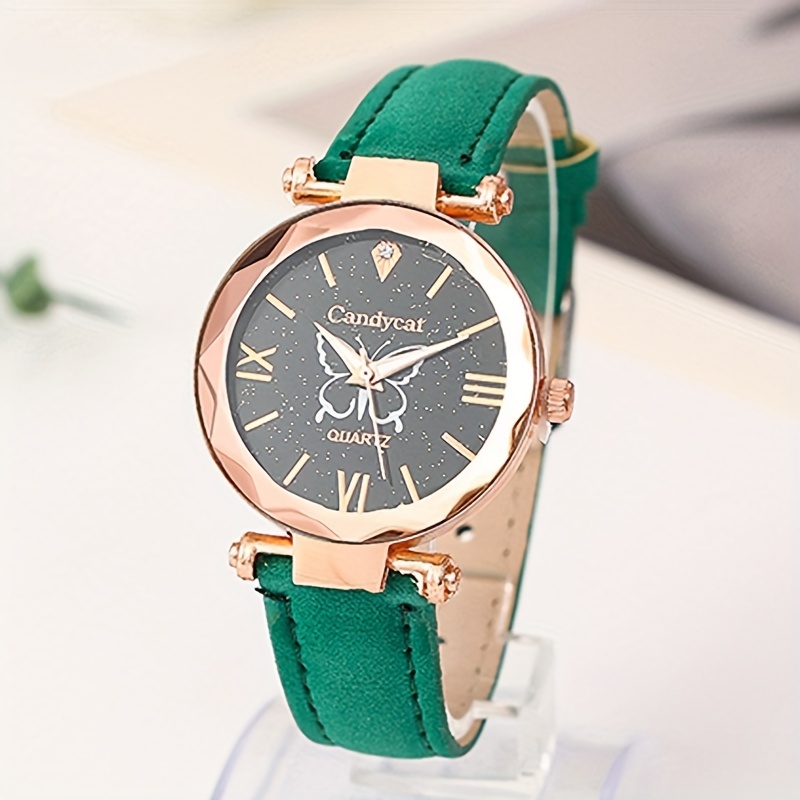 Tonneau Minimalist Quartz Watch Women's Vintage Dress Watches Thin Synthetic Leather Strap Wrist Watch,Ladies Watch,Temu