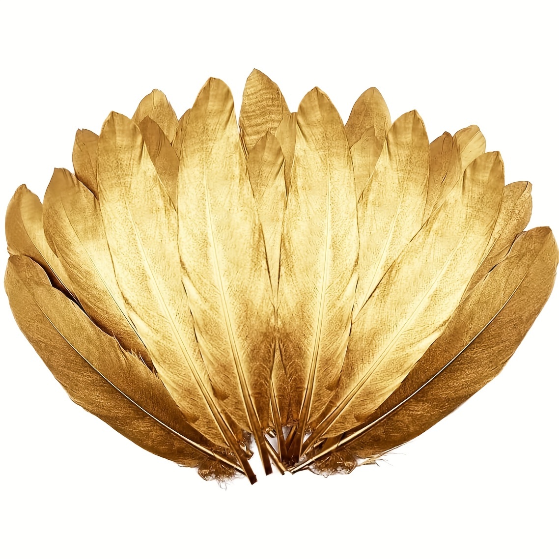 Golden Tipped Blackfeathers Natural Goose Feathers For Diy - Temu