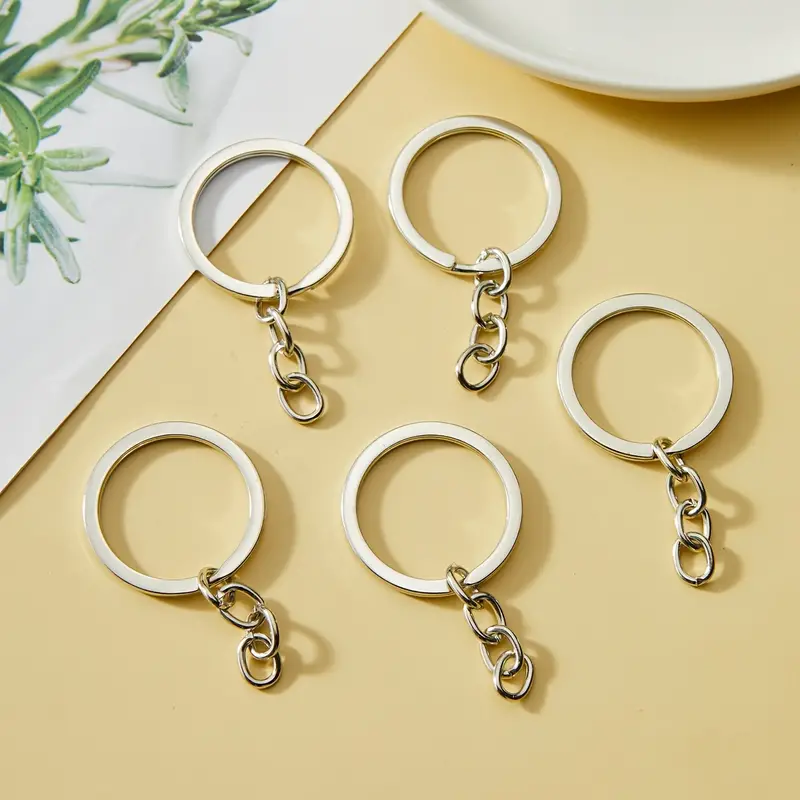 Key Chains For Crafts Keychain Rings Chain Split Key Ring - Temu