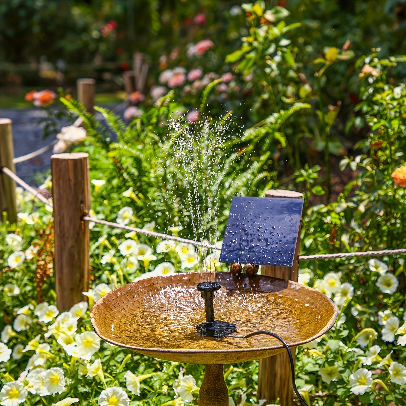 Fuente solar de energía solar - Bomba para bebedero para pájaros / estanque  / jardín