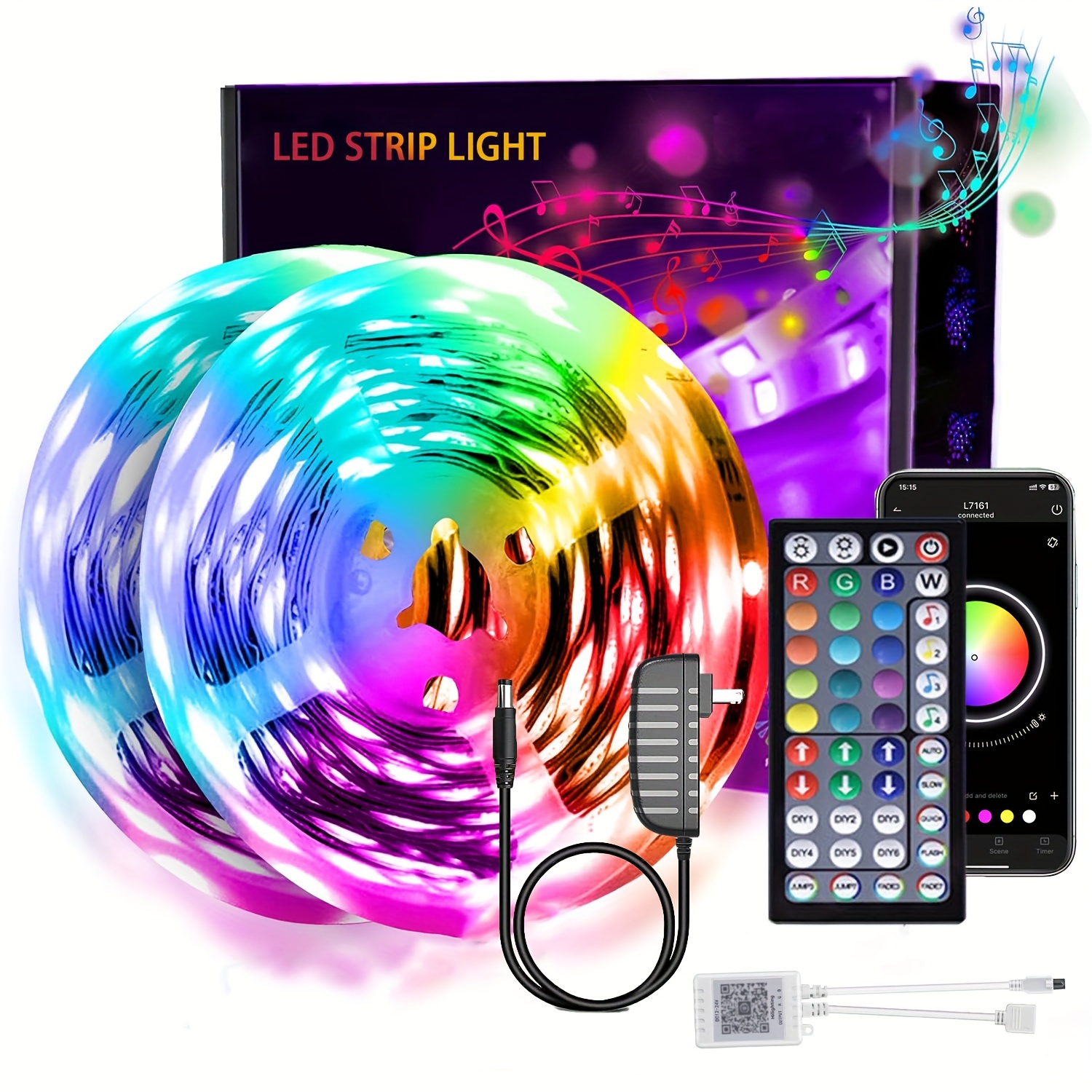  Govee 100ft RGBIC LED Strip Lights, Smart LED Lights Work with  Alexa and Google Assistant, WiFi App Control Segmented DIY Multiple Colors,  Color Changing Lights Music Sync, LED Lights for Bedroom 