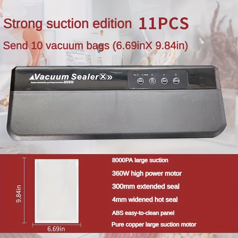 8000pa Suction, Fully Automatic Vacuum Sealer, Extended And