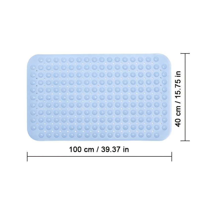 1pc Bathroom Anti-slip Mat, Round Drainage Hole Design With Suction Cups, Shower  Floor Mats
