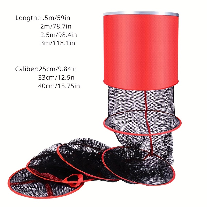 Durable Collapsible Fish Net With Thick Nylon Mesh - Keep Your Catch Alive  And Fresh - Essential Fishing Gear