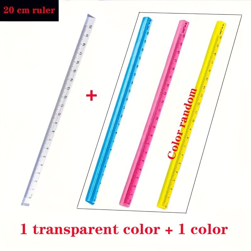 15cm/20cm Simple Transparent Triangular Straight Ruler Kawaii Tools St –  ART Provides