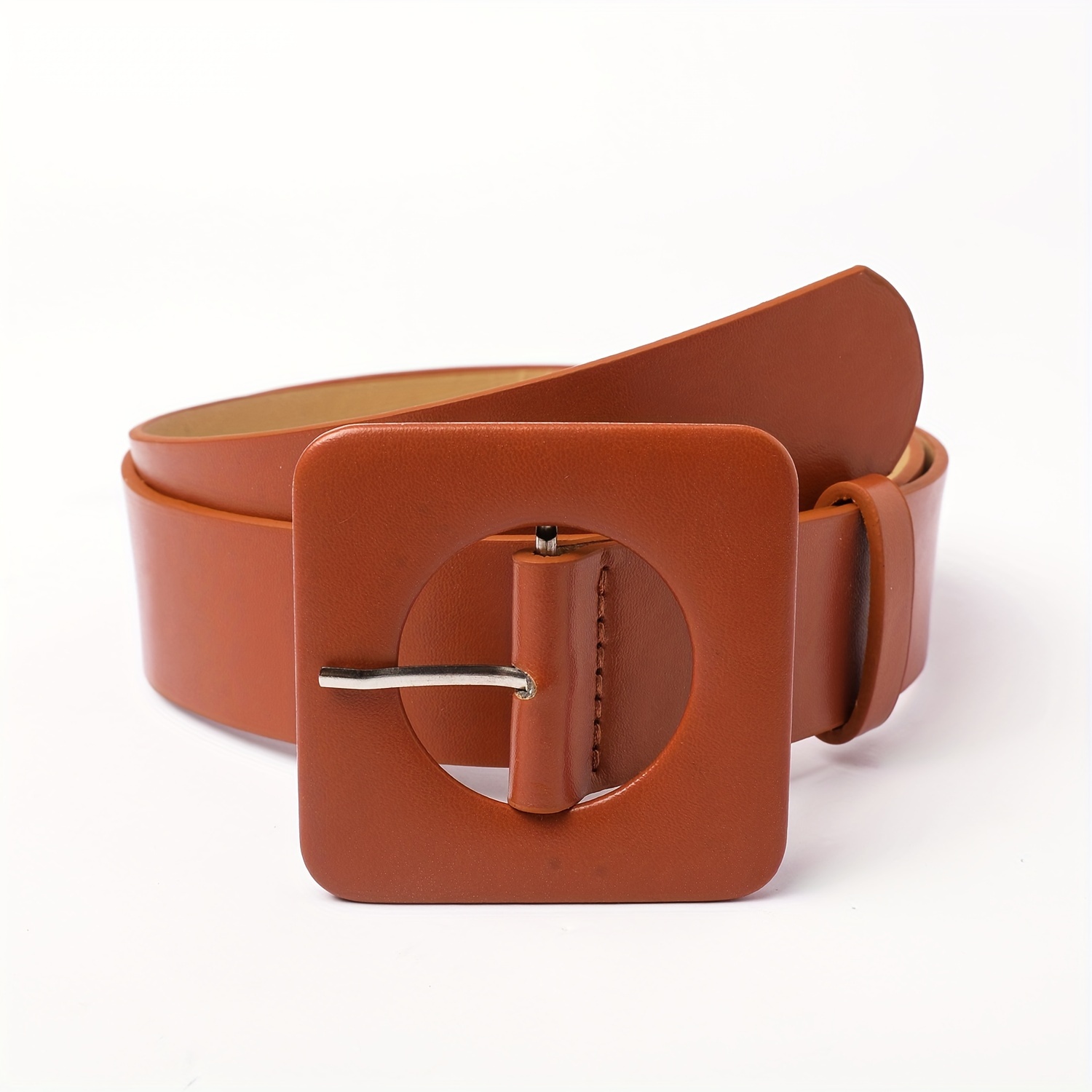 Cute Heart Buckle Wide Belts Candy Color Casual Leather Belt - Temu