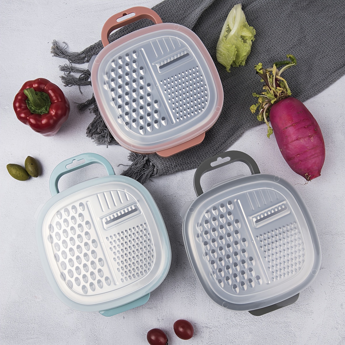 Flat Fine Cheese Grater with Plastic Handle
