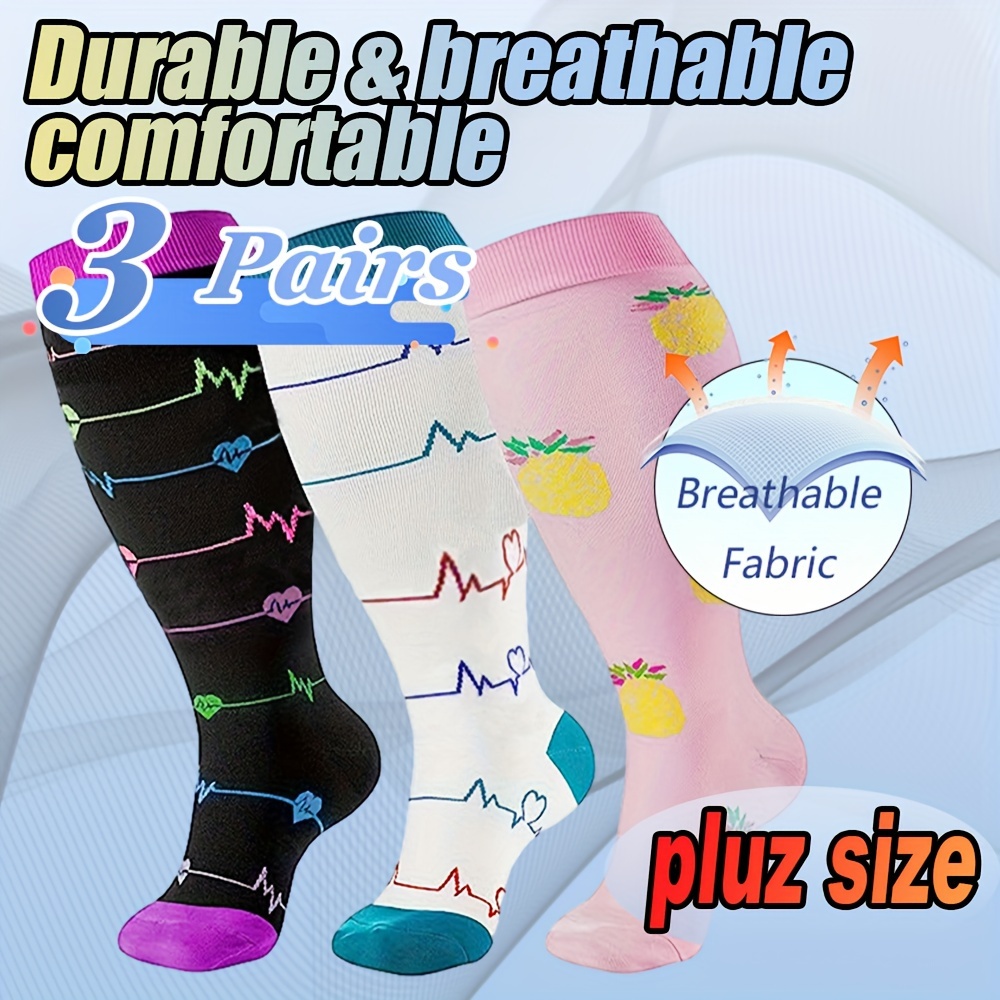 Plus Size Compression Socks Circulation 15 20 Mmhg Women - Temu