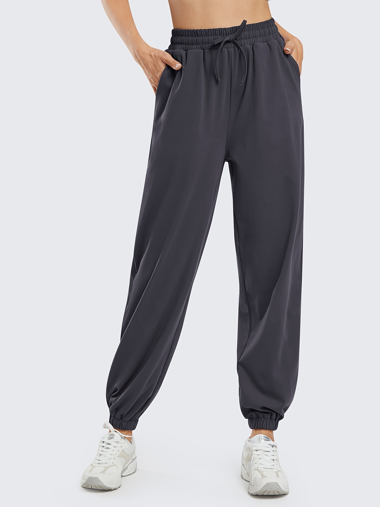Maeau Women's Casual Sweatpant Sport Jogging Cuffed Trousers High Waist  Loose Pants Cotton Cinch Bottom Pant Thick/Thin : : Clothing,  Shoes 