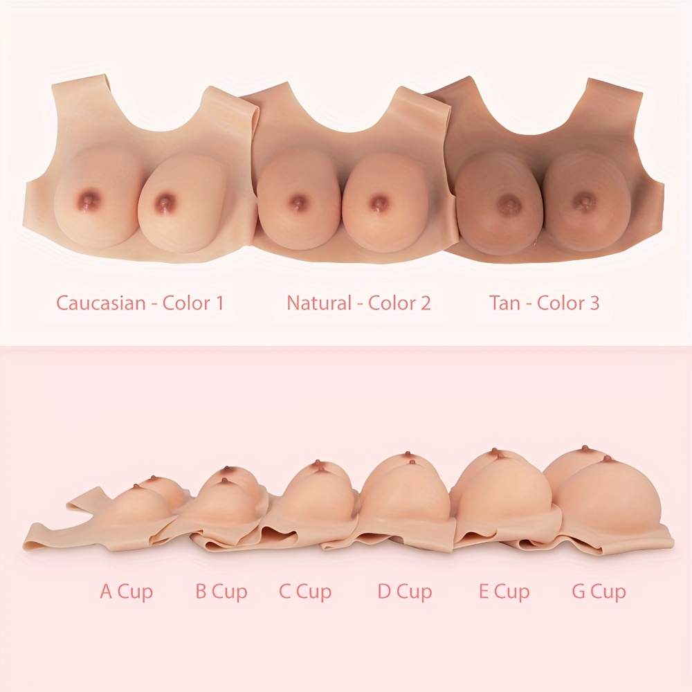 Realistic Silicone Breast Forms Boobs Round Neck Hollow - Temu