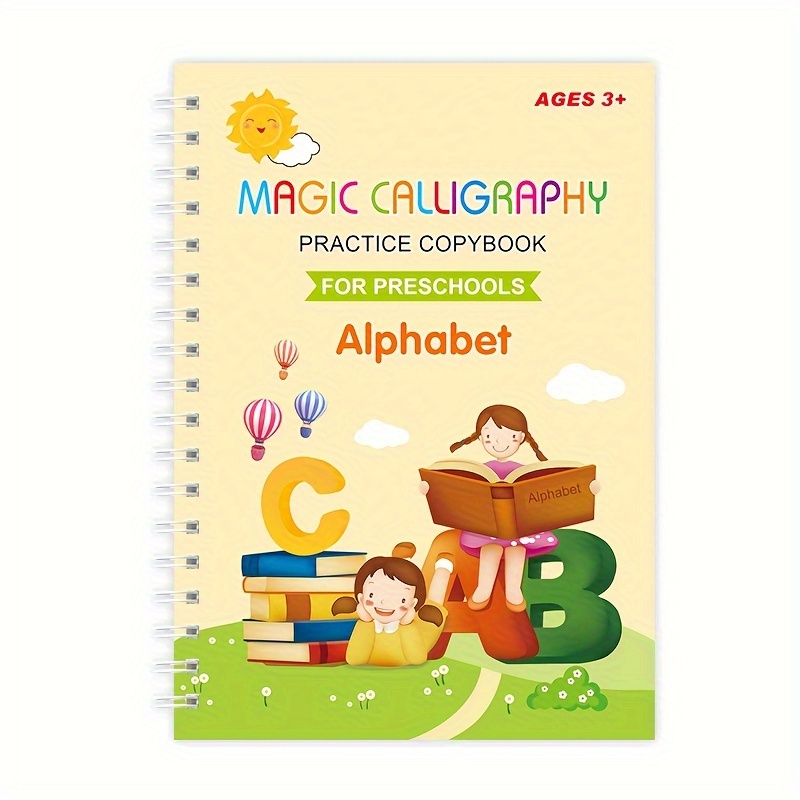 4 Book Children Copybook Kids Writing Sticker Practice Book - Temu