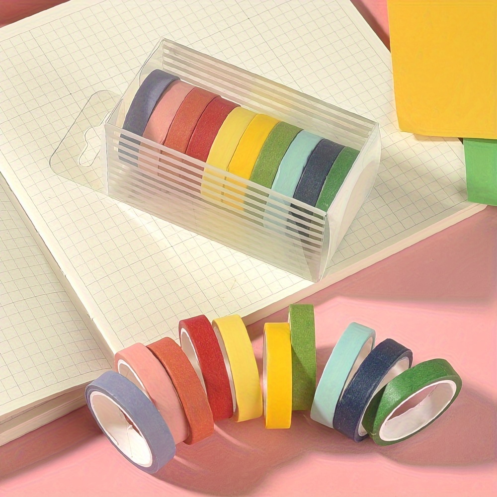 Candy Color Plain Color Rainbow Tape - Temu