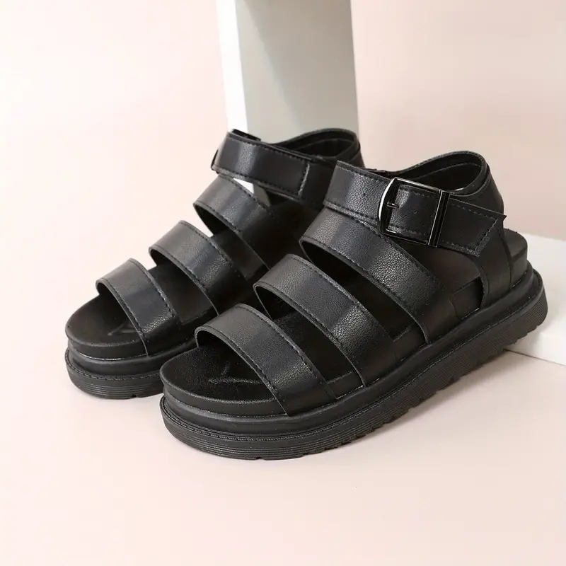 Women's Fashion Thick Sole Outdoor Sandals, Buckle Design Platform Shoes, Comfort  Outdoor Sports Sandals - Temu