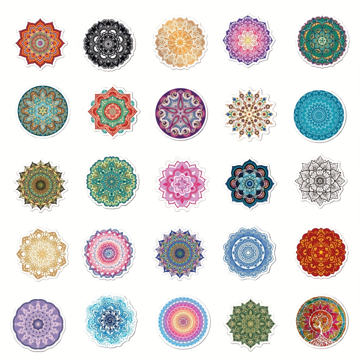  Yoga Stickers  50 Pcs Vinyl Waterproof Yoga Chakra Stickers  for Laptop, Water Bottles, Phone, Skateboard, Book - Spiriitual Stickers,  Mandala Yoga Stickers and Decals Gifts for Adults, Teens, Kids : Electronics